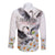 Denmark Mute Swan Long Sleeve Button Shirt With Chamomile Daisy Flowers - Wonder Print Shop