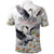 Denmark Mute Swan Polo Shirt With Chamomile Daisy Flowers - Wonder Print Shop