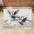 Denmark Mute Swan Rubber Doormat With Chamomile Daisy Flowers - Wonder Print Shop