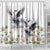 Denmark Mute Swan Shower Curtain Wth Chamomile Daisy Flowers