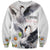 Denmark Mute Swan Sweatshirt Wth Chamomile Daisy Flowers