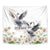 Denmark Mute Swan Tapestry Wth Chamomile Daisy Flowers