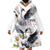 Denmark Mute Swan Wearable Blanket Hoodie With Chamomile Daisy Flowers - Wonder Print Shop