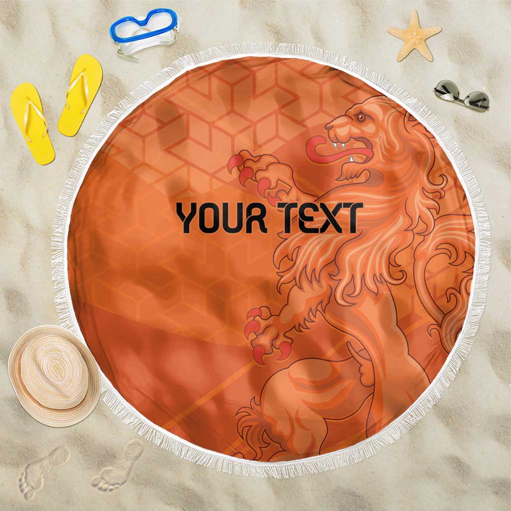 Custom Netherlands Oranje Football Beach Blanket Come On Het Nederlands Elftal LT9 - Wonder Print Shop