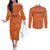 Custom Netherlands Oranje Football Couples Matching Off The Shoulder Long Sleeve Dress and Long Sleeve Button Shirt Come On Het Nederlands Elftal