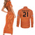 Custom Netherlands Oranje Football Couples Matching Short Sleeve Bodycon Dress and Long Sleeve Button Shirt Come On Het Nederlands Elftal LT9 - Wonder Print Shop