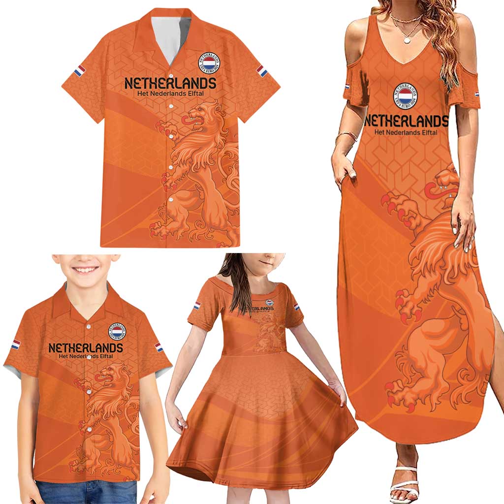 Custom Netherlands Oranje Football Family Matching Summer Maxi Dress and Hawaiian Shirt Come On Het Nederlands Elftal - Wonder Print Shop