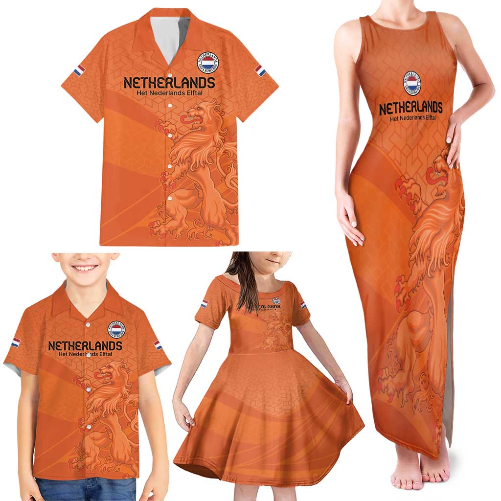 Custom Netherlands Oranje Football Family Matching Tank Maxi Dress and Hawaiian Shirt Come On Het Nederlands Elftal - Wonder Print Shop