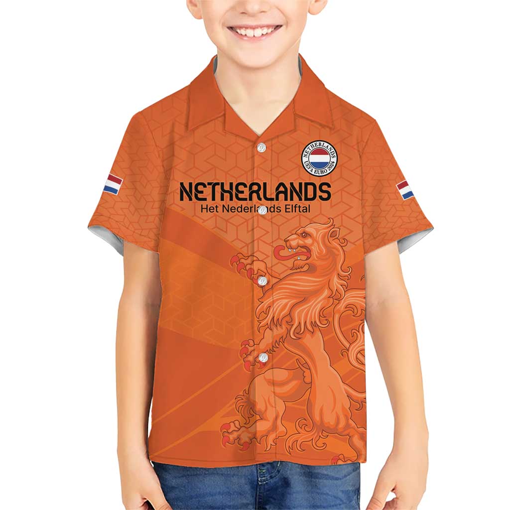 Custom Netherlands Oranje Football Kid Hawaiian Shirt Come On Het Nederlands Elftal - Wonder Print Shop