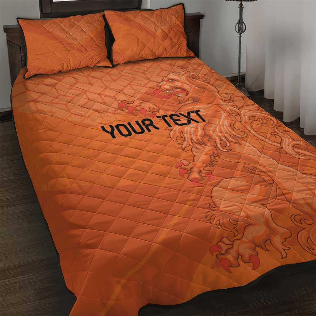 Custom Netherlands Oranje Football Quilt Bed Set Come On Het Nederlands Elftal