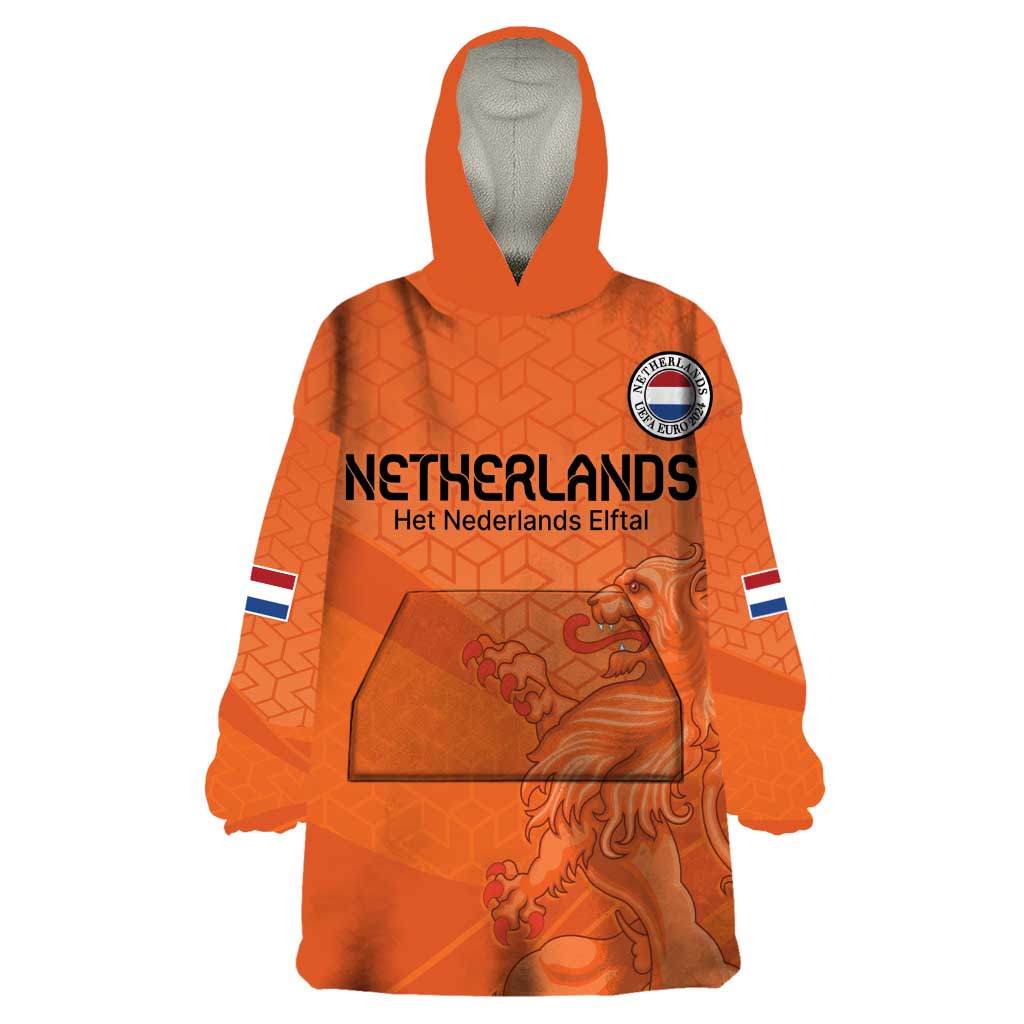 Custom Netherlands Oranje Football Wearable Blanket Hoodie Come On Het Nederlands Elftal