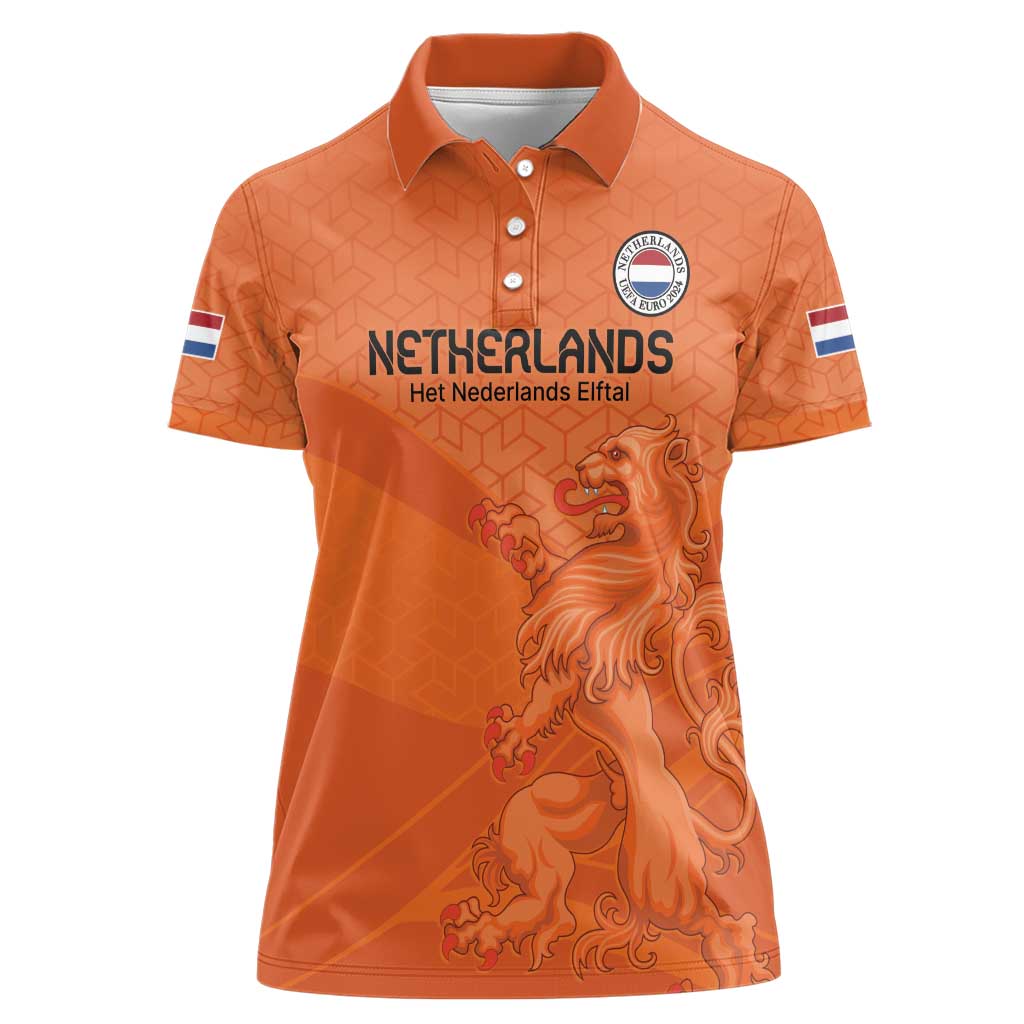 Custom Netherlands Oranje Football Women Polo Shirt Come On Het Nederlands Elftal