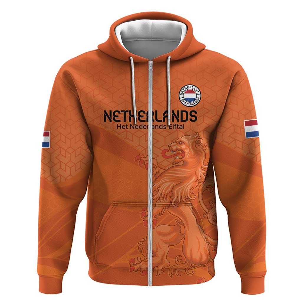 Custom Netherlands Oranje Football Zip Hoodie Come On Het Nederlands Elftal