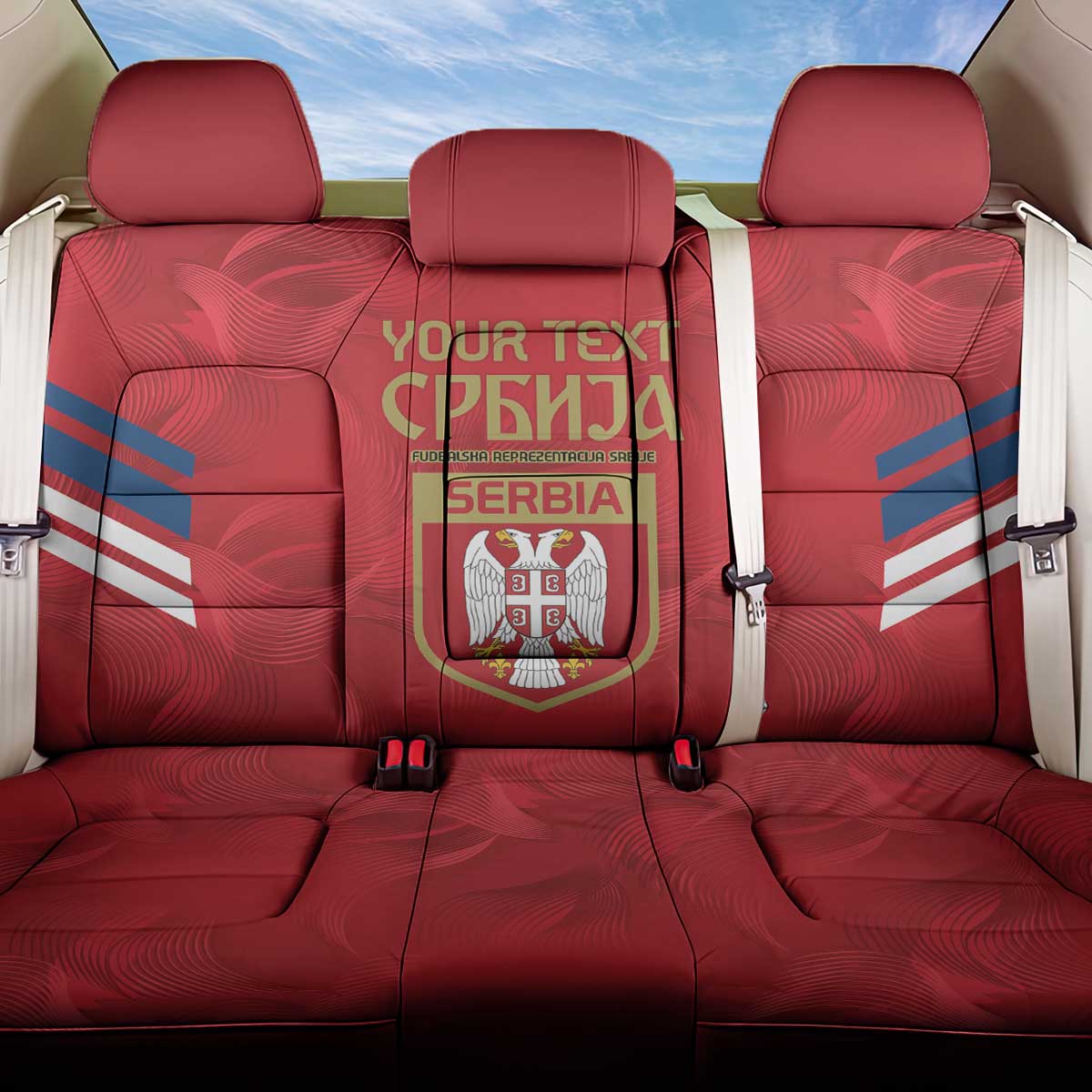 Custom Serbia Football Back Car Seat Cover Fudbalska reprezentacija Srbije LT9 - Wonder Print Shop