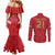 Custom Serbia Football Couples Matching Mermaid Dress and Long Sleeve Button Shirt Fudbalska reprezentacija Srbije