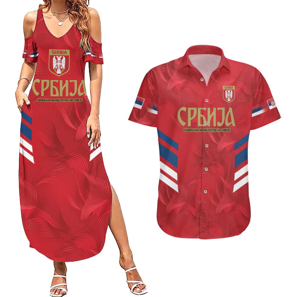 Custom Serbia Football Couples Matching Summer Maxi Dress and Hawaiian Shirt Fudbalska reprezentacija Srbije LT9 - Wonder Print Shop