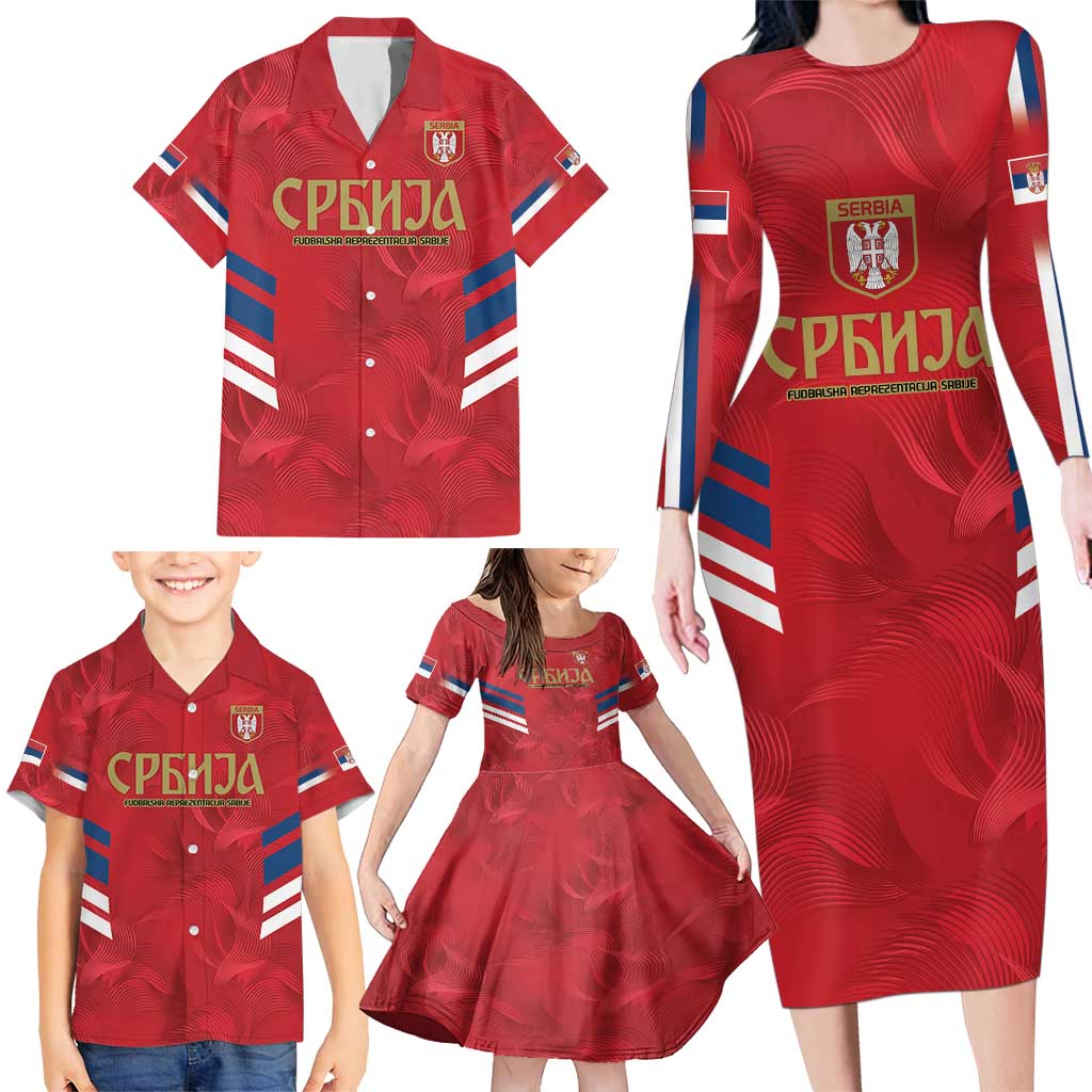 Custom Serbia Football Family Matching Long Sleeve Bodycon Dress and Hawaiian Shirt Fudbalska reprezentacija Srbije LT9 - Wonder Print Shop