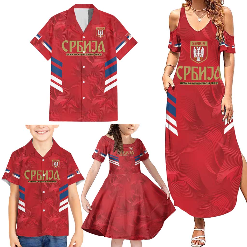 Custom Serbia Football Family Matching Summer Maxi Dress and Hawaiian Shirt Fudbalska reprezentacija Srbije - Wonder Print Shop