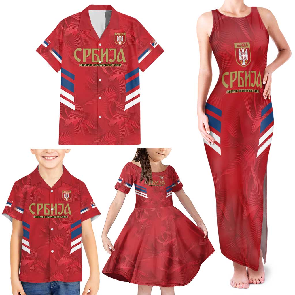 Custom Serbia Football Family Matching Tank Maxi Dress and Hawaiian Shirt Fudbalska reprezentacija Srbije - Wonder Print Shop