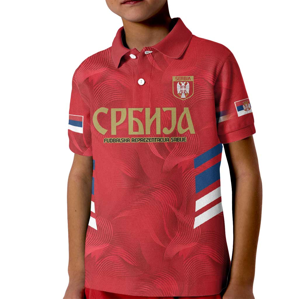 Custom Serbia Football Kid Polo Shirt Fudbalska reprezentacija Srbije - Wonder Print Shop