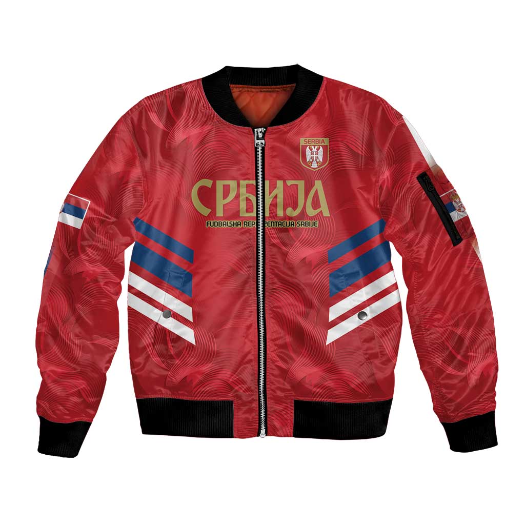 Custom Serbia Football Sleeve Zip Bomber Jacket Fudbalska reprezentacija Srbije - Wonder Print Shop