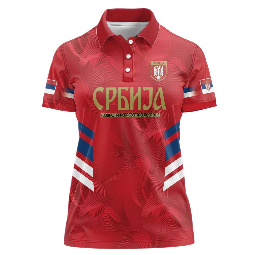 Custom Serbia Football Women Polo Shirt Fudbalska reprezentacija Srbije - Wonder Print Shop