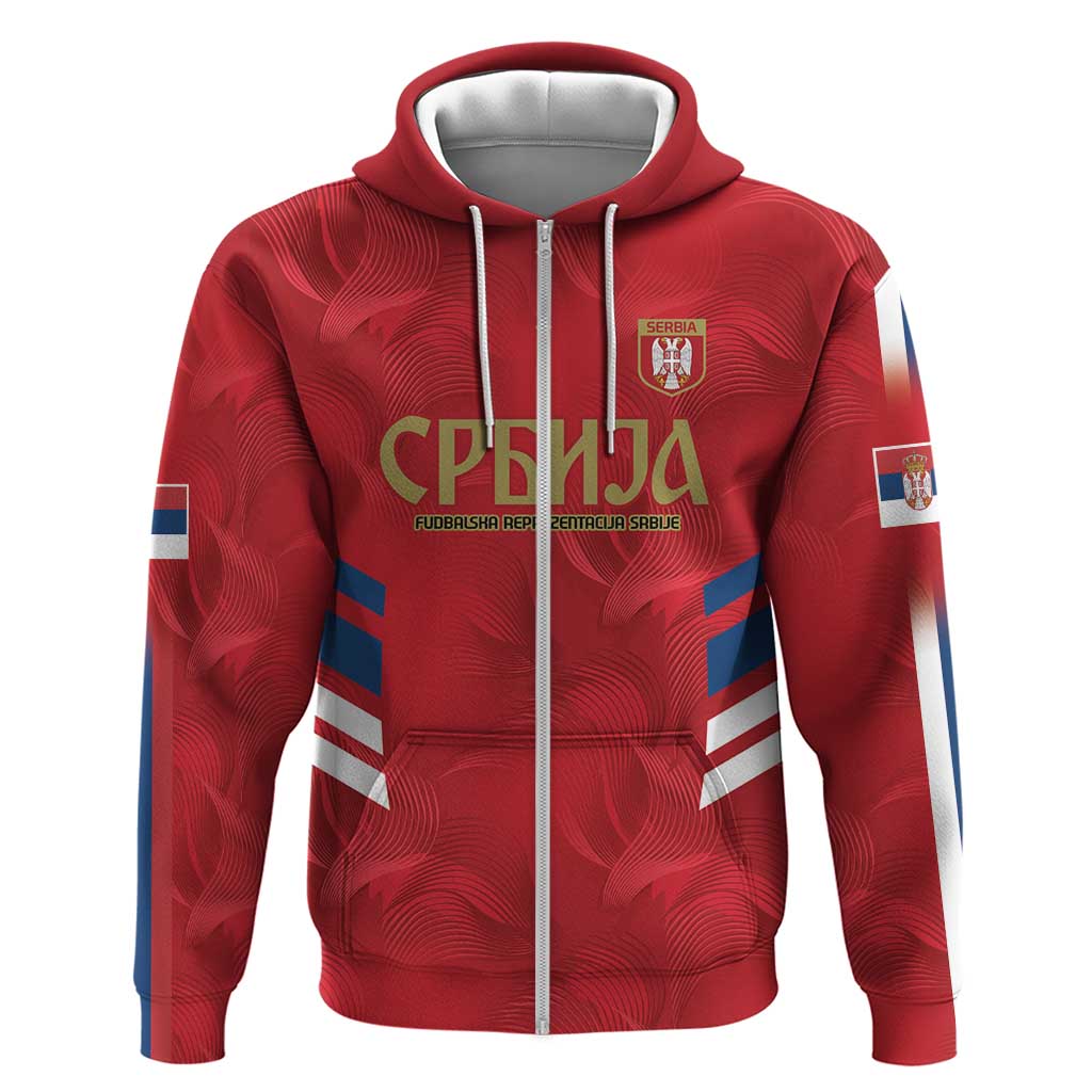 Custom Serbia Football Zip Hoodie Fudbalska reprezentacija Srbije - Wonder Print Shop