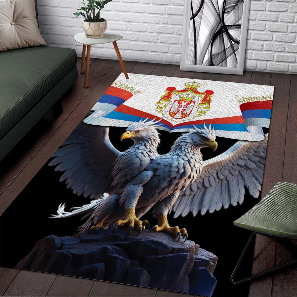 Serbia Silver Double-headed Eagle Area Rug LT9 - Wonder Print Shop