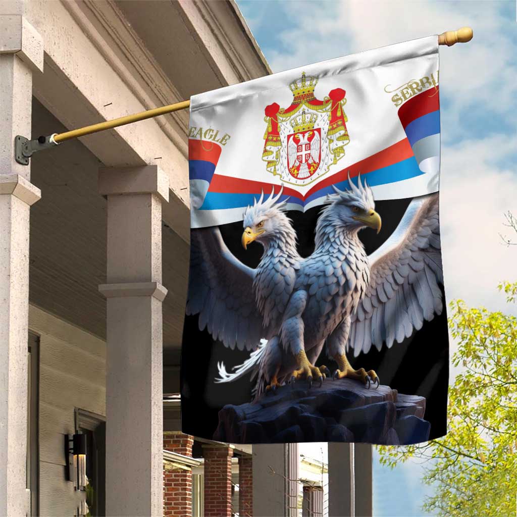 Serbia Silver Double-headed Eagle Garden Flag - Wonder Print Shop