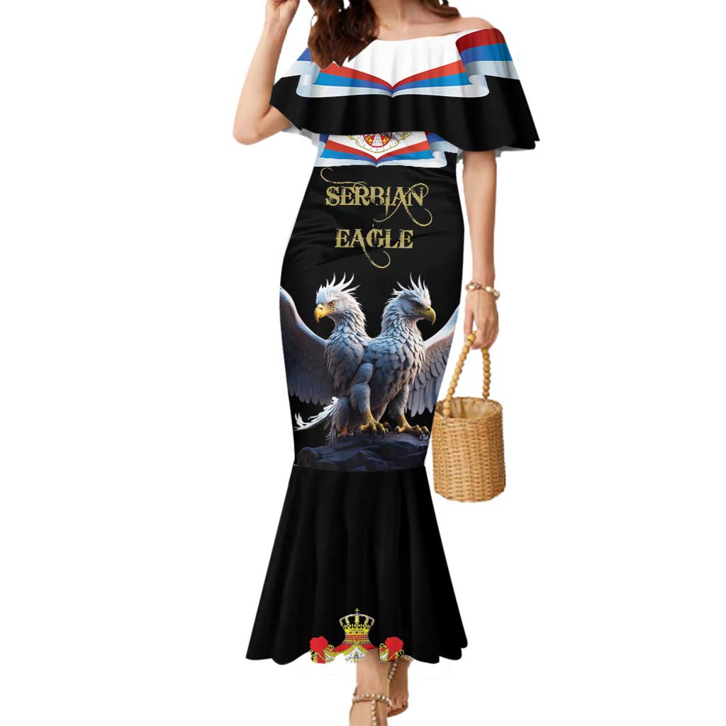 Serbia Silver Double-headed Eagle Mermaid Dress - Wonder Print Shop