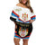 Serbia Silver Double-headed Eagle Off Shoulder Short Dress - Wonder Print Shop