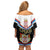 Serbia Silver Double-headed Eagle Off Shoulder Short Dress - Wonder Print Shop