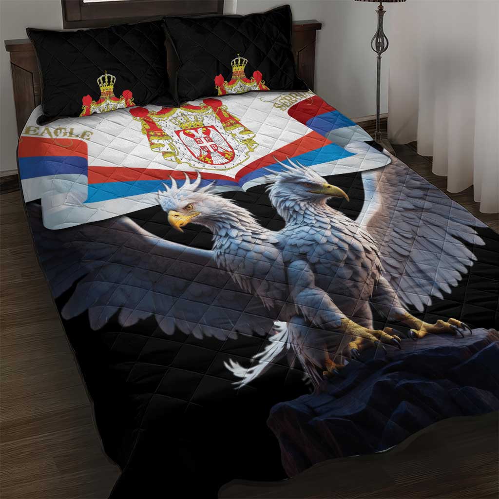 Serbia Silver Double-headed Eagle Quilt Bed Set - Wonder Print Shop