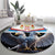 Serbia Silver Double-headed Eagle Round Carpet