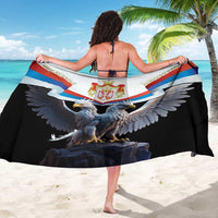 Black Serbia eagle sarong with large double-headed eagle graphic and crest, wrap