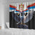 Serbia Silver Double-headed Eagle Shower Curtain