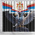 Serbia Silver Double-headed Eagle Shower Curtain