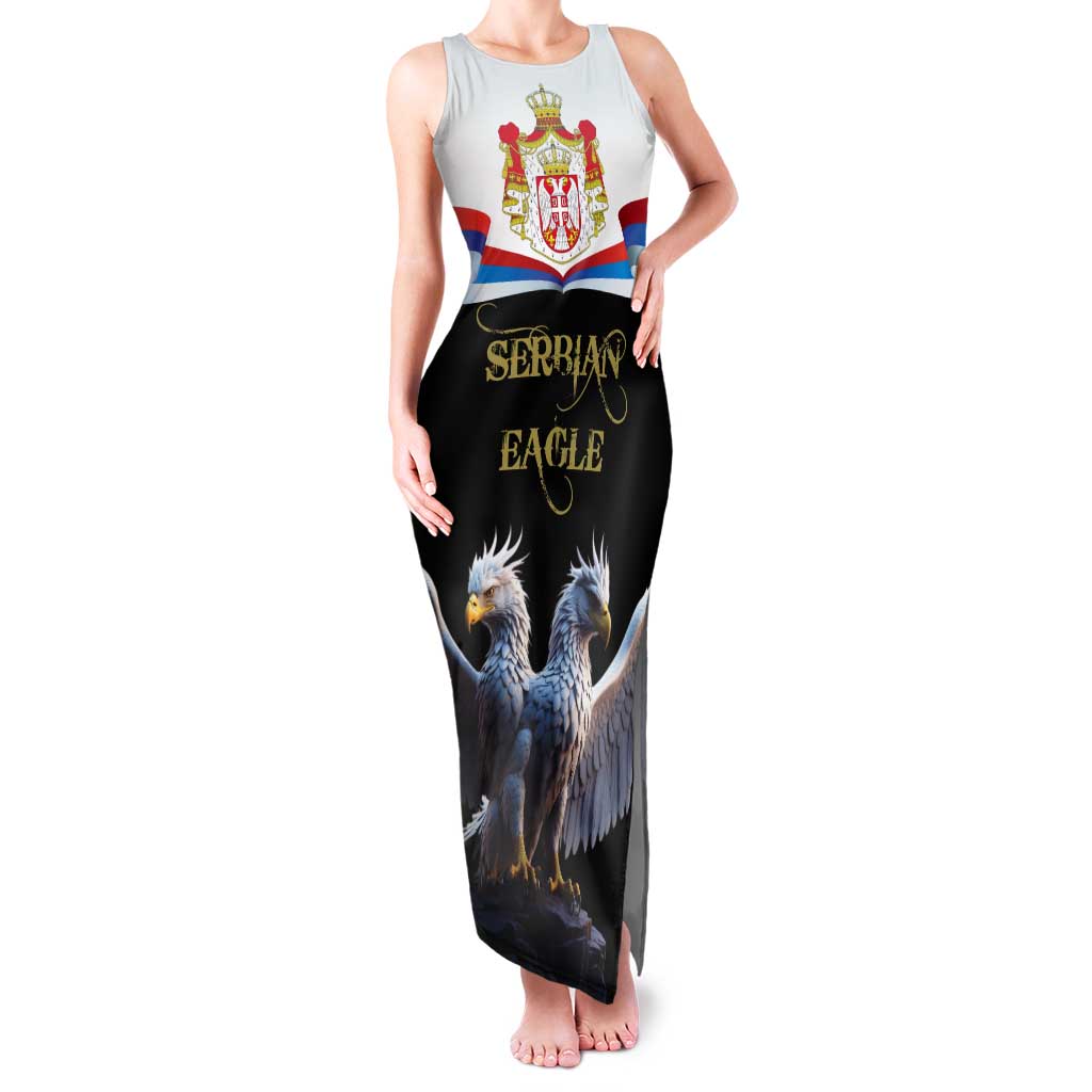 Serbia Silver Double-headed Eagle Tank Maxi Dress - Wonder Print Shop