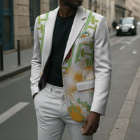 Custom Ivory Coast Heritage Elephants Never Fall Blazer