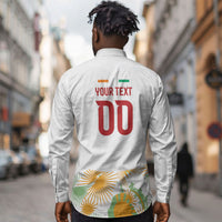 Custom Ivory Coast Heritage Elephants Never Fall Long Sleeve Button Shirt