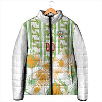 Custom Ivory Coast Heritage Elephants Never Fall Padded Jacket