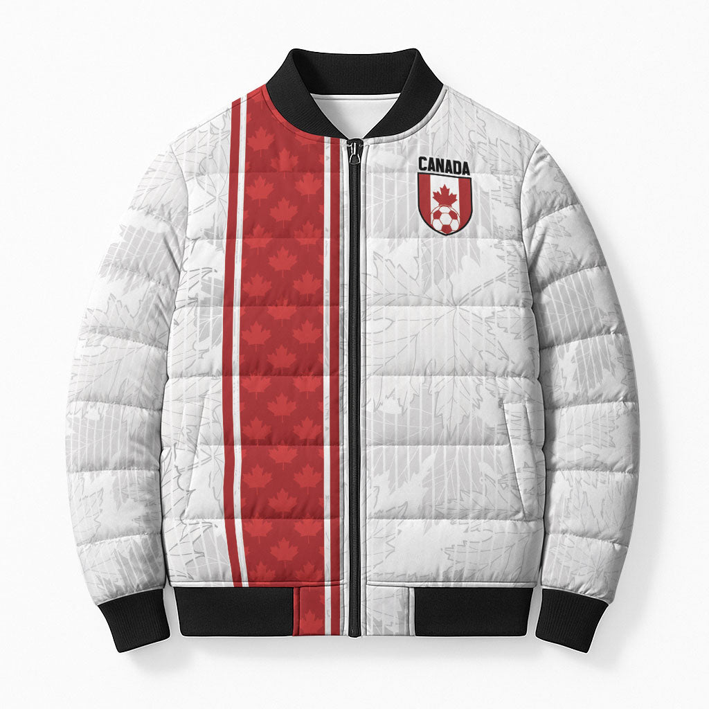 Custom Canada Our Game Now Bomber Puffer Jacket Let's Go Canada Victory World Football
