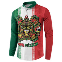 Custom Mexico Aztec Eagle Heritage Button Sweatshirt iViva Mexico Canta y no llores