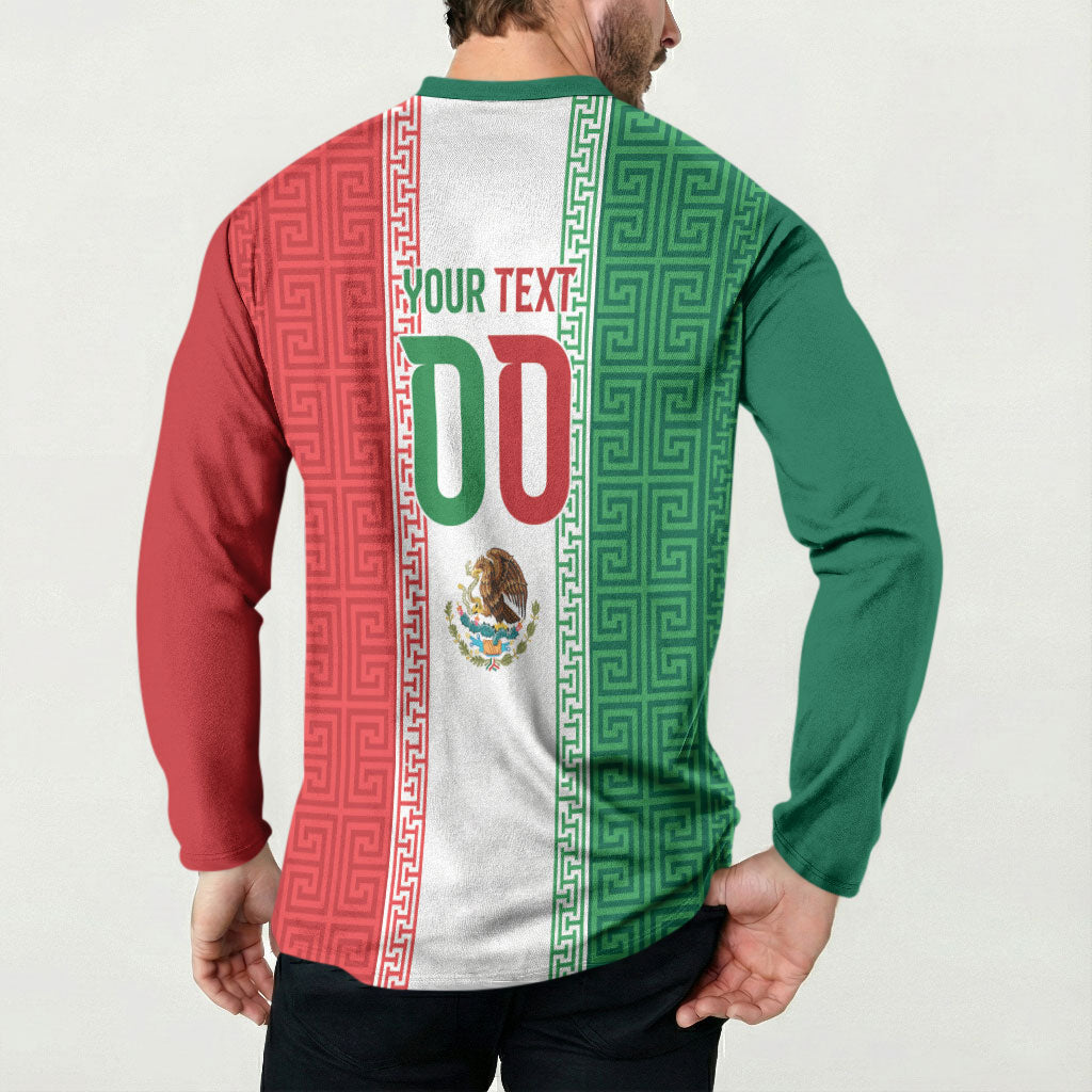Custom Mexico Aztec Eagle Heritage Button Sweatshirt iViva Mexico Canta y no llores