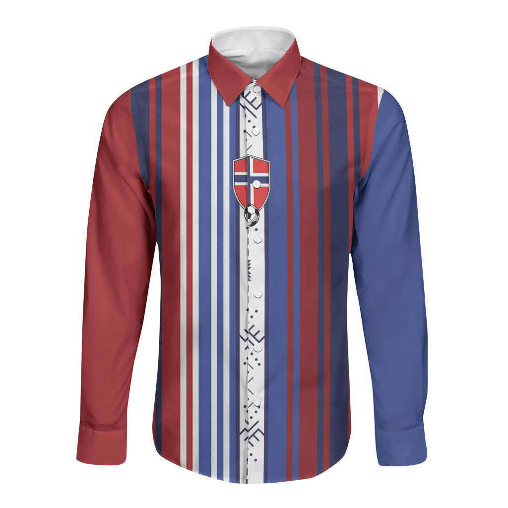 Custom Norway Nordic Heritage Long Sleeve Button Shirt Retro Nordic Style Norwegian