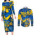 Ukraine Couples Matching Long Sleeve Bodycon Dress and Long Sleeve Button Shirts Glory To Ukraine 32nd Independence Anniversary LT9 - Wonder Print Shop