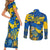 Ukraine Couples Matching Short Sleeve Bodycon Dress and Long Sleeve Button Shirts Glory To Ukraine 32nd Independence Anniversary LT9 - Wonder Print Shop