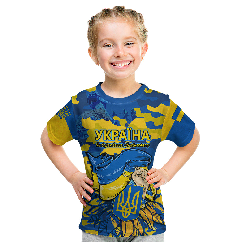 Ukraine Kid T Shirt Glory To Ukraine 32nd Independence Anniversary - Wonder Print Shop