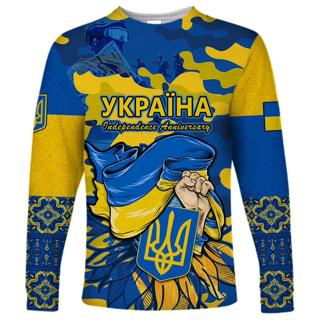 Ukraine Long Sleeve Shirt Glory To Ukraine 32nd Independence Anniversary - Wonder Print Shop