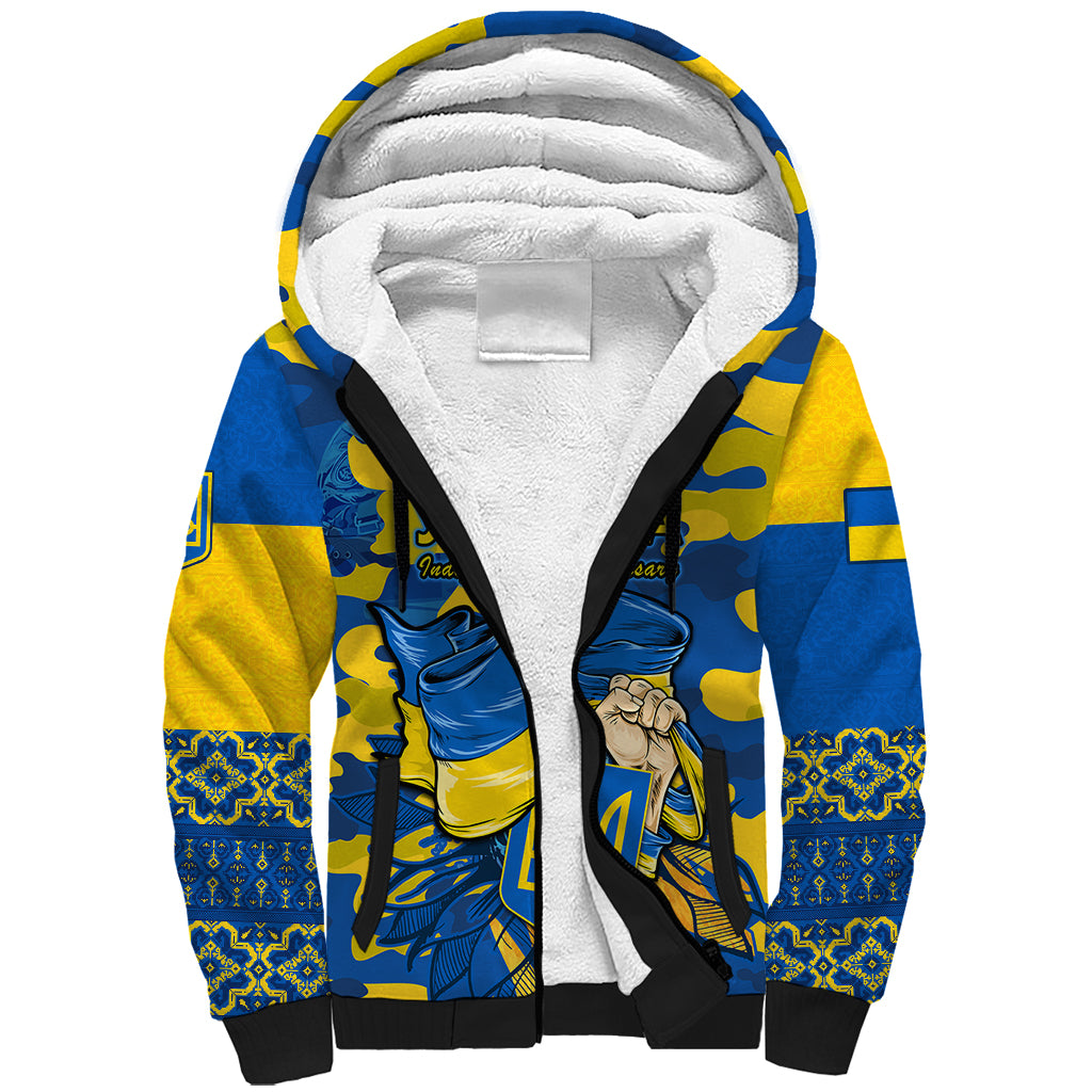 Ukraine Sherpa Hoodie Glory To Ukraine 32nd Independence Anniversary - Wonder Print Shop